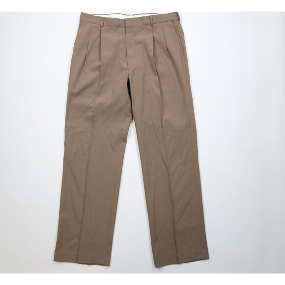 Vintage 90s Streetwear Mens 36x32 Worsted Wool Blend Knit Wide Leg Chino Pants